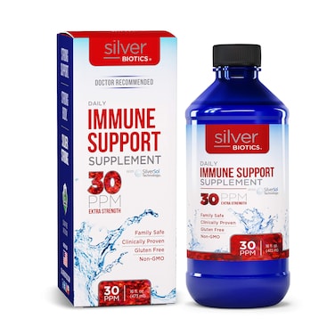 Silver Biotics 30 PPM Extra Strength Daily Immune Support Supplement with Silversol Technology  The Perfect Daily Defense Boost for Your Immune System  16 Fl Oz