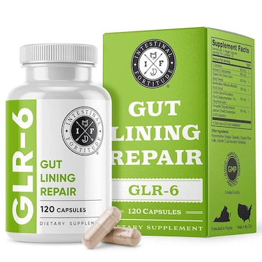 Intestinal FortitudeGLR6  Gut Lining Repair Supplement for Gut Health  Leaky Gut Repair with LGlutamine Slippery Elm DGL Licorice Root Marshmallow Root Fenugreek  IBS IBD GERD  Vegan