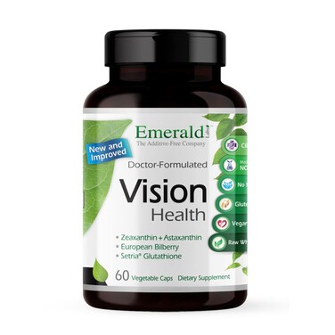 EMERALD LABS Vision Health  Premium Eye Health Supplement with Lutein Zeaxanthin  Albion Chelated Zinc  Vegan  GlutenFree  60 Vegetable Capsules 30Day Supply