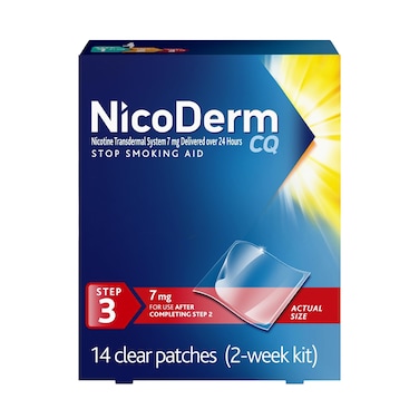 NicoDerm CQ 7mg Step 3 Nicotine Patches to Help Quit Smoking  Stop Smoking Aid 14 Count
