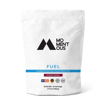 MomentousFuel IntraWorkout Carbs  Electrolyte Drink Mix  Hydration Powder for Sustained Energy During Workouts  NSF Certified GMOFree Gluten Free  15 Servings Cherry Berry