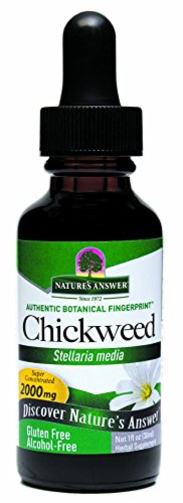 Natures AnswerAlcoholFree Chickweed Stelleria Media 2000mg 1oz Extract  Herbal Supplement  Promotes Digestion  Non GMO Kosher Gluten Free  Vegan  Single Count
