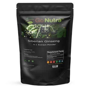 Go NutraSiberian Ginseng Powder 41 Extract 4X times Stronger Eleuthero Root Extract NonGmo 4oz