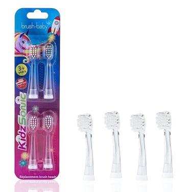 KidzSonic Rocket and Unicorn Electric Toothbrush Replacement Brush Heads  Pack of 4 Ages 3 Years