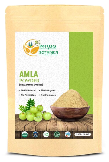 Herbs Botanica Organic Amla Powder Pure Indian Gooseberry with Vitamin C Amalaki Natural Alma Fruit Powder for Hair Growth Immune Support Emblica Officinalis 53 oz 150 GMS