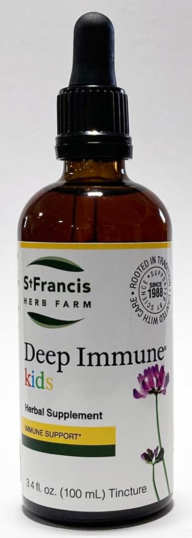 St Francis Herbal  Deep Immune Tincture for Kids 100 ml  Natural Immune Support Booster  Vegetarian  Organic Herbs