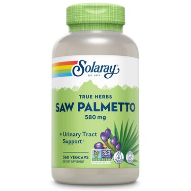 SOLARAYSaw Palmetto Berries 580 mg  Prostate Supplements for Men  Prostate Health Urinary Tract Support Hair Health wFatty Acids and Plant Sterols Vegan 60Day Guarantee 360 VegCaps