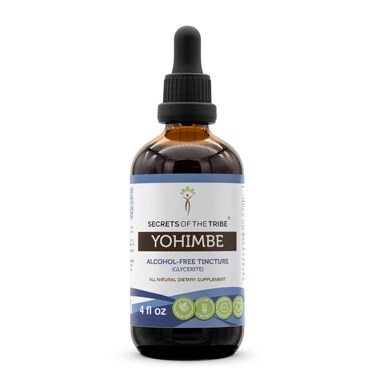 Secrets of the Tribe Yohimbe AlcoholFree Liquid Extract Wildcrafted Yohimbe Pausinystalia yohimbe Dried Bark 4 FL OZ