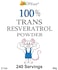 100 Pure Trans Resveratrol Powder 240 Servings 21 oz 60 Grams 250mg Per Servings