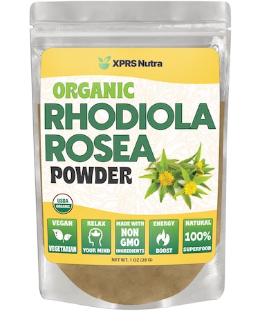 XPRS Nutra Organic Rhodiola Rosea Powder  Premium USDA Organic Rhodiola Powder for Cognition and Relaxation  Vegan Friendly Energy Booster 1 oz