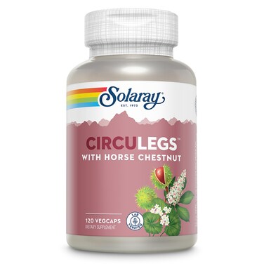 SOLARAYCircuLegs with Horse Chestnut Extract Gotu Kola Butchers Broom and More Circulation and Vein Support for Healthy Legs 60Day Guarantee Lab Verified 60 Serv 120 VegCaps