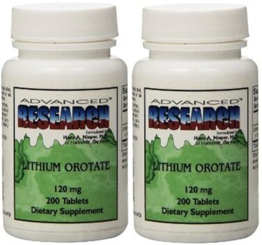 NCI Advanced Research Dr Hans Nieper Lithium Orotate Tablets 120 mg 200 tablets pack of 2