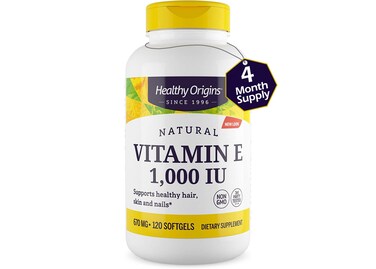 Healthy Origins Vitamin E 1000 IU Natural Mixed Tocopherols  Vitamin E Supplement  GlutenFree  NonGMO Skin Hair  Nails Vitamin  120 Softgels
