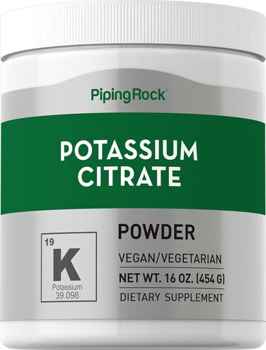 Piping Rock Potassium Citrate Powder 1 lb  Vegan Vegetarian NonGMO Gluten Free Supplement