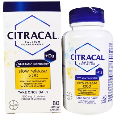 Citracal Calcium D Slow Release 1200 Coated Tablets  80 ea Pack of 2