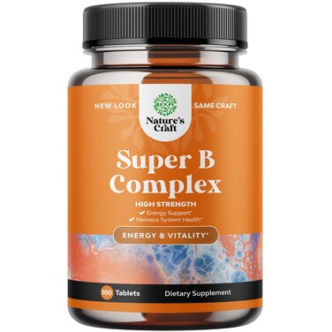 Vitamin B Complex Adult Multivitamin  Super B Complex Vitamins for Immune Support Mood Boost and Memory Supplement for Brain Support  Natural Energy Supplement with Active B Complex Vitamins