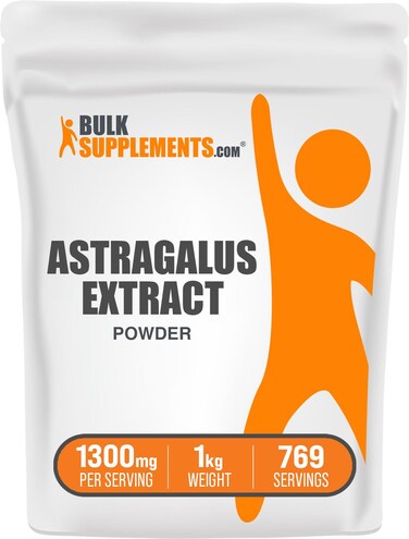 BulkSupplementscom Astragalus Extract Powder  from Astragalus Root Astragalus Supplement  Vegan  Gluten Free Astragalus Powder  500mg per Serving 1kg 22 lbs Pack of 1