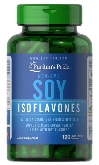 Puritans PrideNonGMO Soy Isoflavones Capsule 750 Mg May Help with hot Flashes in menopausal Women 120 ct