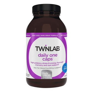 TwinlabDaily One Caps with Iron  Nutritional Supplement with Iron Zinc B Vitamins and More  180 Capsules