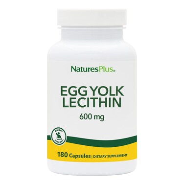 Natures Plus  Egg Yolk Lecithin 600 mg 180 Vegetarian Capsules