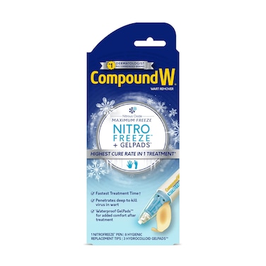 Compound W NitroFreeze  GelPads Wart Removal 1 Pen 8 Replaceable Tips  3 Waterproof Hydrocolloid GelPads