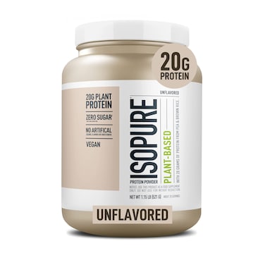 IsopureUnflavored Vegan Protein Powder with Amino Acids Post Workout Recovery Sugar Free Plant Based Organic Pea Protein Dairy Free 20 Servings Packaging May Vary