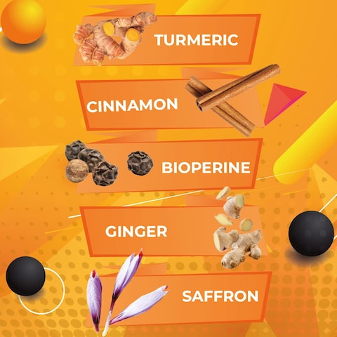 GOLDEN SAFFRON Turmeric Curcumin Supplement with Bioperine Saffron Cinnamon and Ginger  High Potency NonGMO GlutenFree Supplement for a Better Effectiveness Made in USA