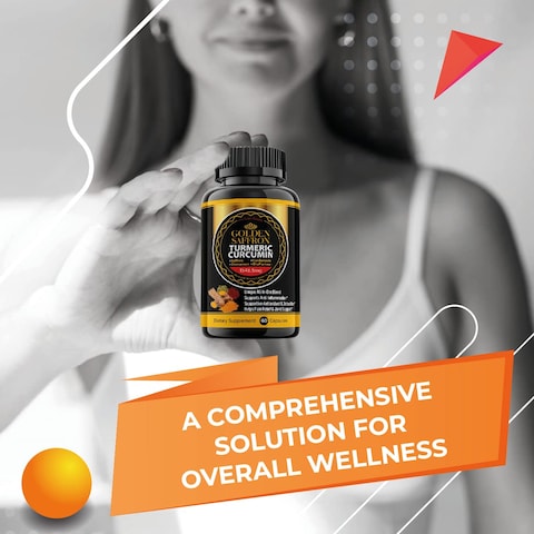 GOLDEN SAFFRON Turmeric Curcumin Supplement with Bioperine Saffron Cinnamon and Ginger  High Potency NonGMO GlutenFree Supplement for a Better Effectiveness Made in USA