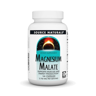 Source Naturals Magnesium Malate 3750 mg Per Serving Essential Magnesium Malic Acid Supplement  100 Capsules