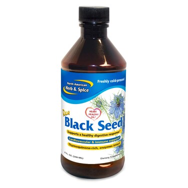 NORTH AMERICAN HERB  SPICEBlack Seed Oil  8 fl oz  Cardiovascular Digestive  Immune Support  Contains Wild Mediterranean Oreganol P73 Oregano Oil  NonGMO  48 Total Servings