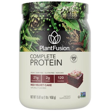 PlantFusion Complete Vegan Protein Powder  Plant Based Protein Powder With BCAAs Digestive Enzymes and Pea Protein  Keto Gluten Free Soy Free NonDairy No Sugar NonGMO  Red Velvet 1 lb