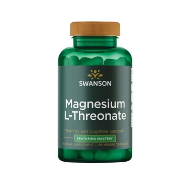 SwansonMagnesium LThreonate  Mineral Supplement Promoting Nervous System Health  May Support Cognitive Health Learning  Memory  90 Veggie Capsules