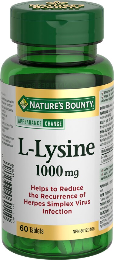 Natures Bounty LLysine  1000 mg  60 Tablets