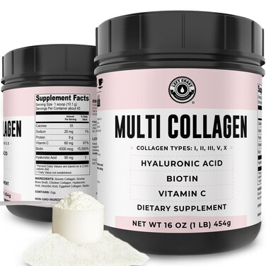 Multi Collagen Peptides Powder Types I II III V X Collagen with Hyaluronic Acid Biotin Powder Vitamin C Multi Collagen Protein Powder For Skin Hair Nails Joints and Gut Health  Keto NonGMO