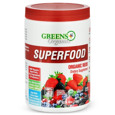 GreensOrganic Reds Superfood Powder Antioxidant Polyphenol Blend for Morning Kick Energy Vitality Boost Nutrition Vibrant Health Vegan SoyDairyGluten Free846oz