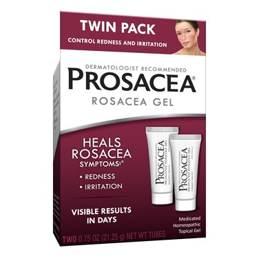 ProsaceaHeals Rosacea Symptoms of Redness Pimples and Irritation  Twin Pack  Two 075oz Tubes 15oz Total
