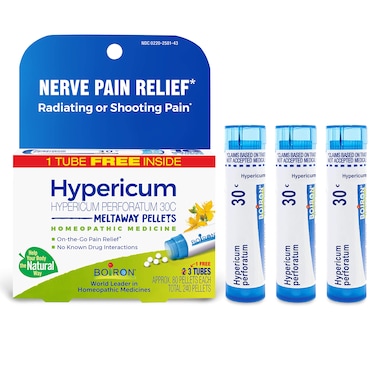 Boiron Hypericum Perforatum 30C Homeopathic Medicine for Relief from Nerve Pain Toothaches Pain in Legs or Back and Shooting Pains  3 Count 240 Pellets