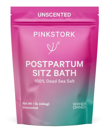 Pink Stork Postpartum Sitz Bath Soak Dead Sea Salt for Perineal Care  Cleansing Postpartum Recovery Labor and Delivery Essentials WomenOwned Unscented 16 oz