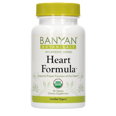 Banyan BotanicalsHeart Formula  Organic Herbal Heart Health Supplement with Hawthorn Berry and Guduchi  Supports Proper Function of The Heart  90 Tablets  NonGMO Sustainably Sourced Vegan