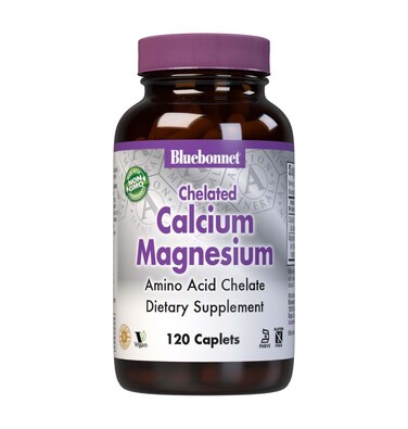 BlueBonnet Albion Chelated Calcium Magnesium Caplets 120 Count