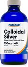 NutricostColloidal Silver 8oz 150mcg  Cobalt Blue Glass Bottles BioActive Colloidal Silver