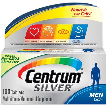Centrum Silver Multivitamin for Men 50 Plus MultivitaminMultimineral Supplement with Vitamin D3 B Vitamins and Zinc Gluten Free NonGMO Ingredients  100 Count