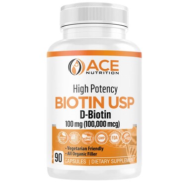 High Potency Biotin USP DBiotin 100000mcg  Superior Biotin Organic Rice Flour Vegetarian Capsules For Hair Skin  Myelin Health Made in the USA 100mg90 Capsules