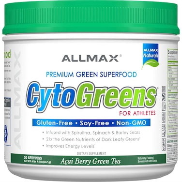 ALLMAX NutritionCytogreens Super Greens Powder Infused with Spirulina Spinach  Barley Grass Supports Immune Health and Digestive Function Gluten Free and Vegan Friendly 267 Grams