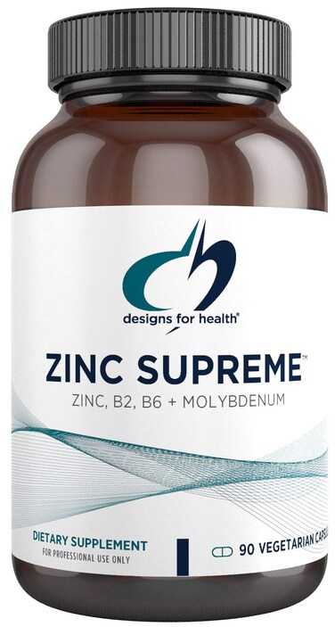 Designs for Health Zinc Supreme  30mg Zinc Bisglycinate Chelate Supplement with Cofactors Taurine Vitamin B6 B2  Molybdenum  Immune Support Supplement  Vegan  NonGMO 90 Capsules