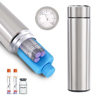 60H Insulin Pens Cooler Travel Case Medication Cooler for Travel TSA Approved Medicine Cooler Medical Diabetic Travel Cooler Bag Epipen Carry Case Silver