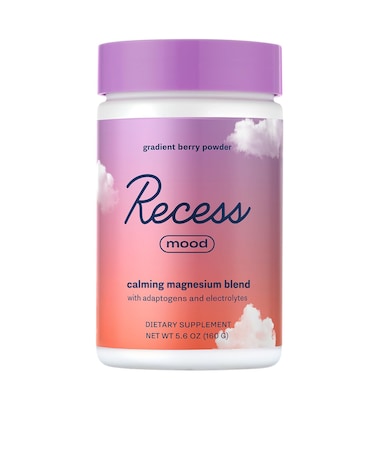 Recess Mood Powder Calming Magnesium LThreonate Blend with Passion Flower LTheanine Electrolytes Magnesium Calm Support Powder Supplement  Gradient Berry 28 Serving Tub