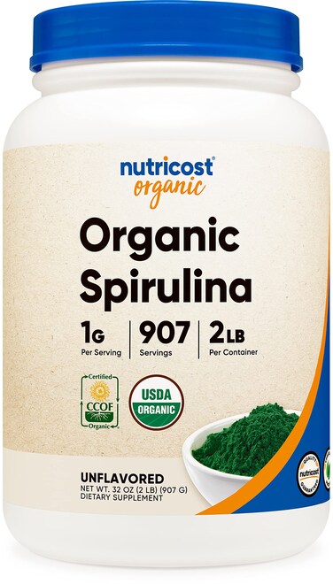 Nutricost Organic Spirulina Powder 2 LB  Pure Certified Organic Spirulina