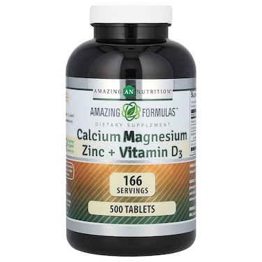 Amazing Formulas Calcium Magnesium Zinc  Vitamin D3 Supplement  500 Tablets  NonGMO  GlutenFree  Made in USA