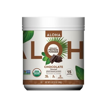 ALOHAOrganic Plant Based Protein Powder Stevia Free Chocolate 196 oz 15 Servings